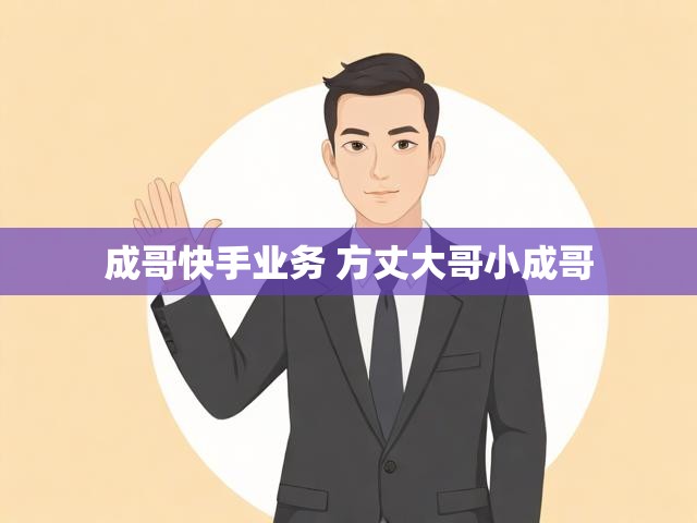 成哥快手业务 方丈大哥小成哥