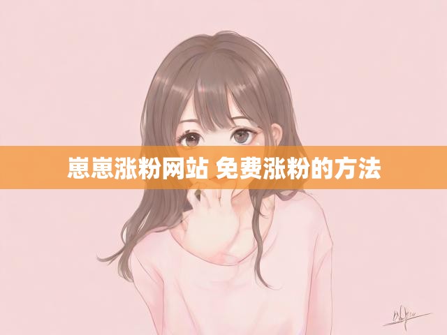 崽崽涨粉网站 免费涨粉的方法