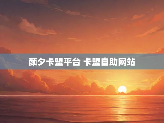 颜夕卡盟平台 卡盟自助网站
