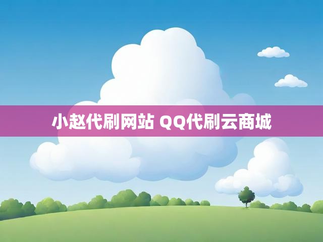 小赵代刷网站 QQ代刷云商城