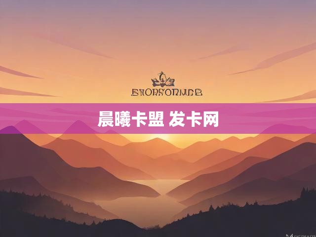 晨曦卡盟 发卡网