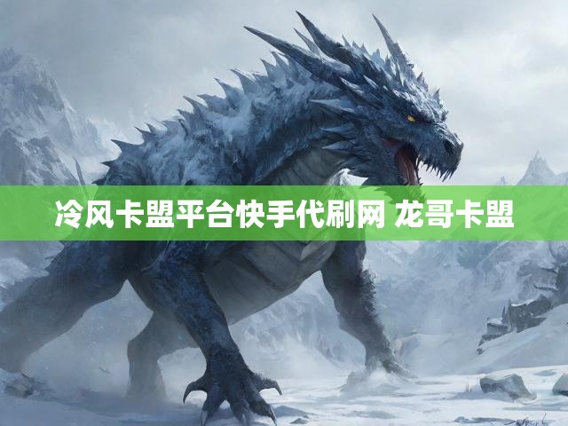 冷风卡盟平台快手代刷网 龙哥卡盟