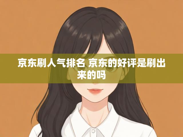 京东刷人气排名 京东的好评是刷出来的吗