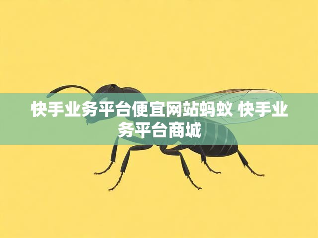 快手业务平台便宜网站蚂蚁 快手业务平台商城
