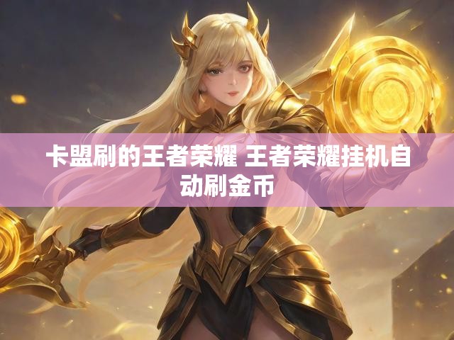 卡盟刷的王者荣耀 王者荣耀挂机自动刷金币