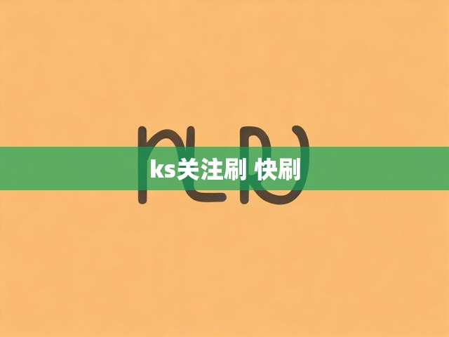 ks关注刷 快刷