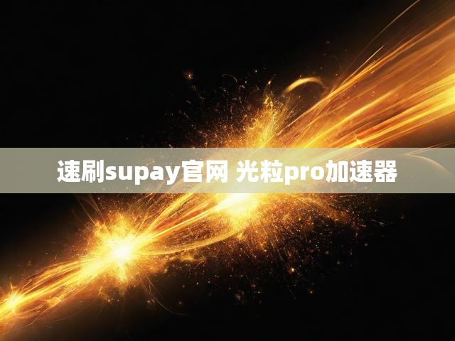 速刷supay官网 光粒pro加速器