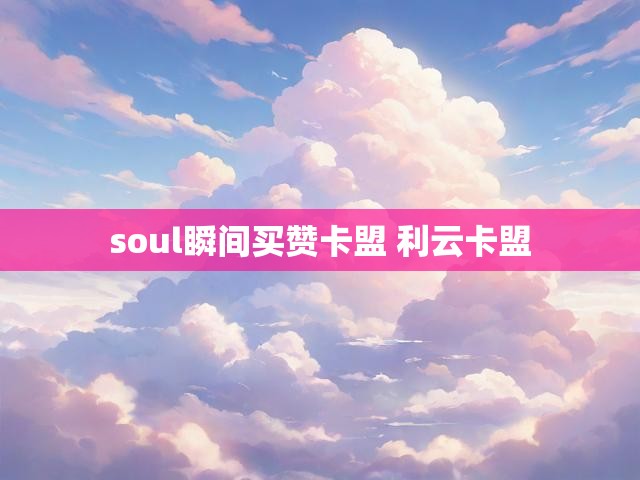 soul瞬间买赞卡盟 利云卡盟