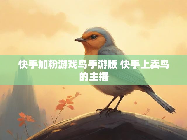 快手加粉游戏鸟手游版 快手上卖鸟的主播