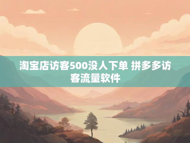 淘宝店访客500没人下单 拼多多访客流量软件