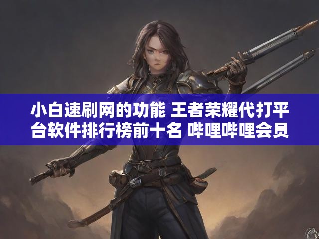 小白速刷网的功能 王者荣耀代打平台软件排行榜前十名 哔哩哔哩会员低价购买