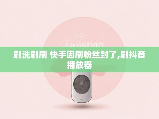 刷洗刷刷 快手因刷粉丝封了,刷抖音播放器