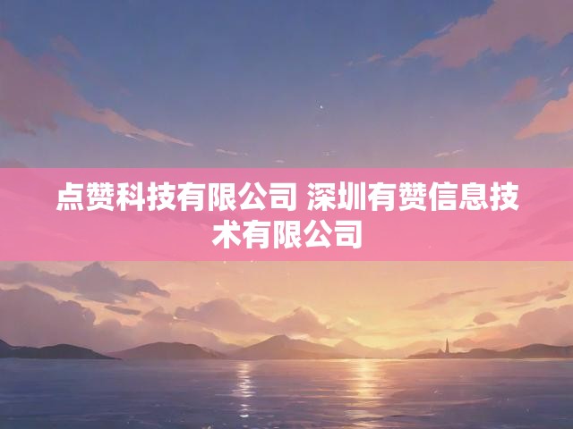 点赞科技有限公司 深圳有赞信息技术有限公司