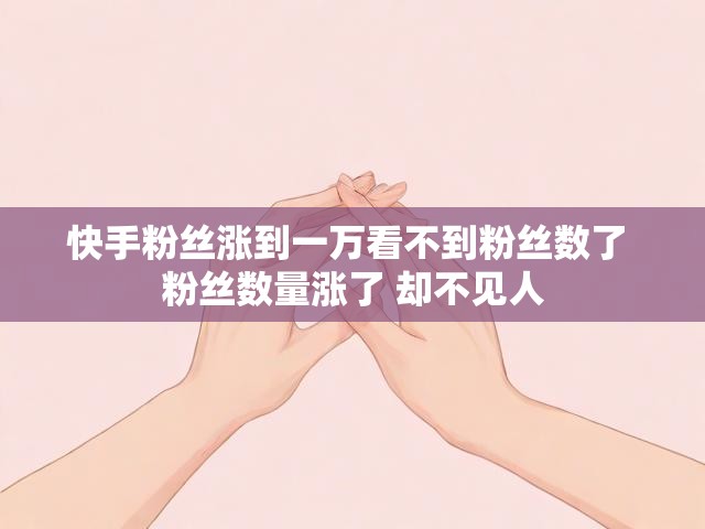 快手粉丝涨到一万看不到粉丝数了 粉丝数量涨了 却不见人