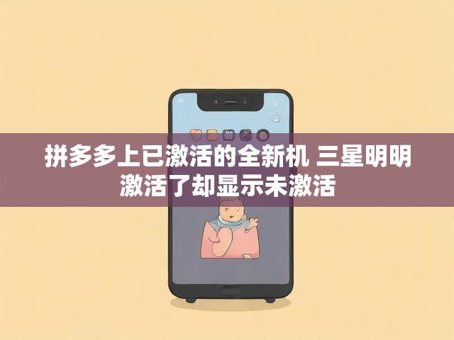 拼多多上已激活的全新机 三星明明激活了却显示未激活