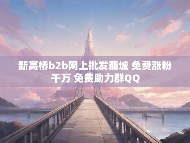新高桥b2b网上批发商城 免费涨粉千万 免费助力群QQ