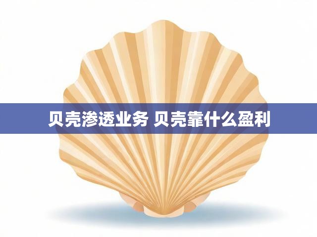 贝壳渗透业务 贝壳靠什么盈利